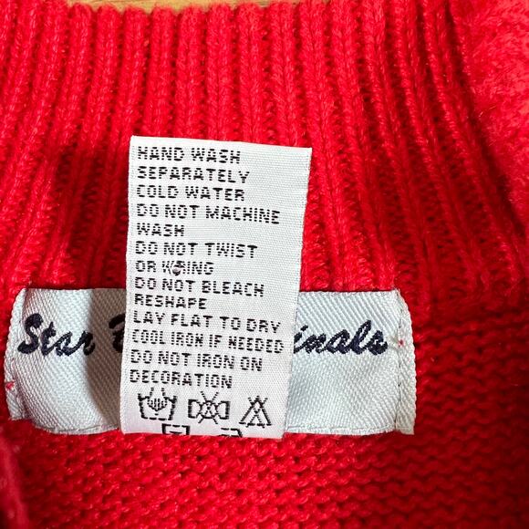 Vintage Scottie Dog Christmas Sweater Vest Red Size Medium Holiday Comfy - Picture 5 of 6